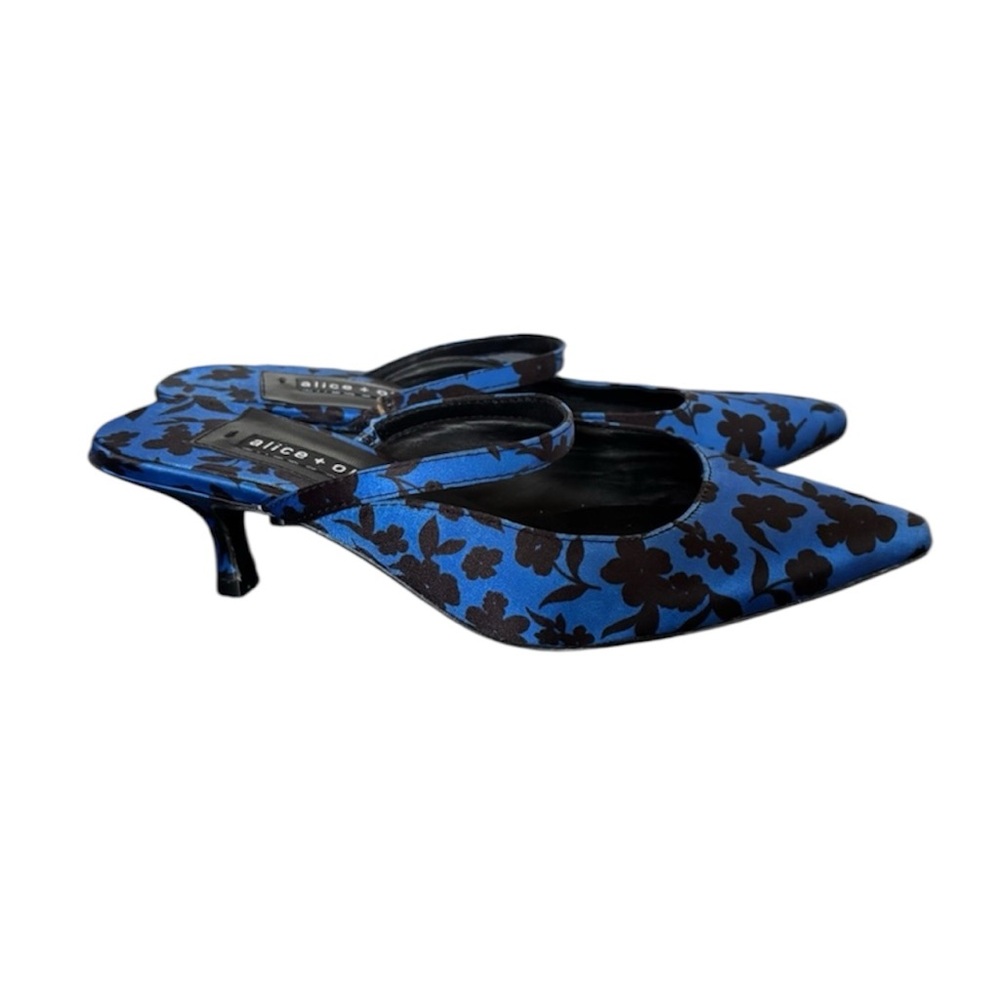 Alice + Olivia Blue and Black Floral Heels
